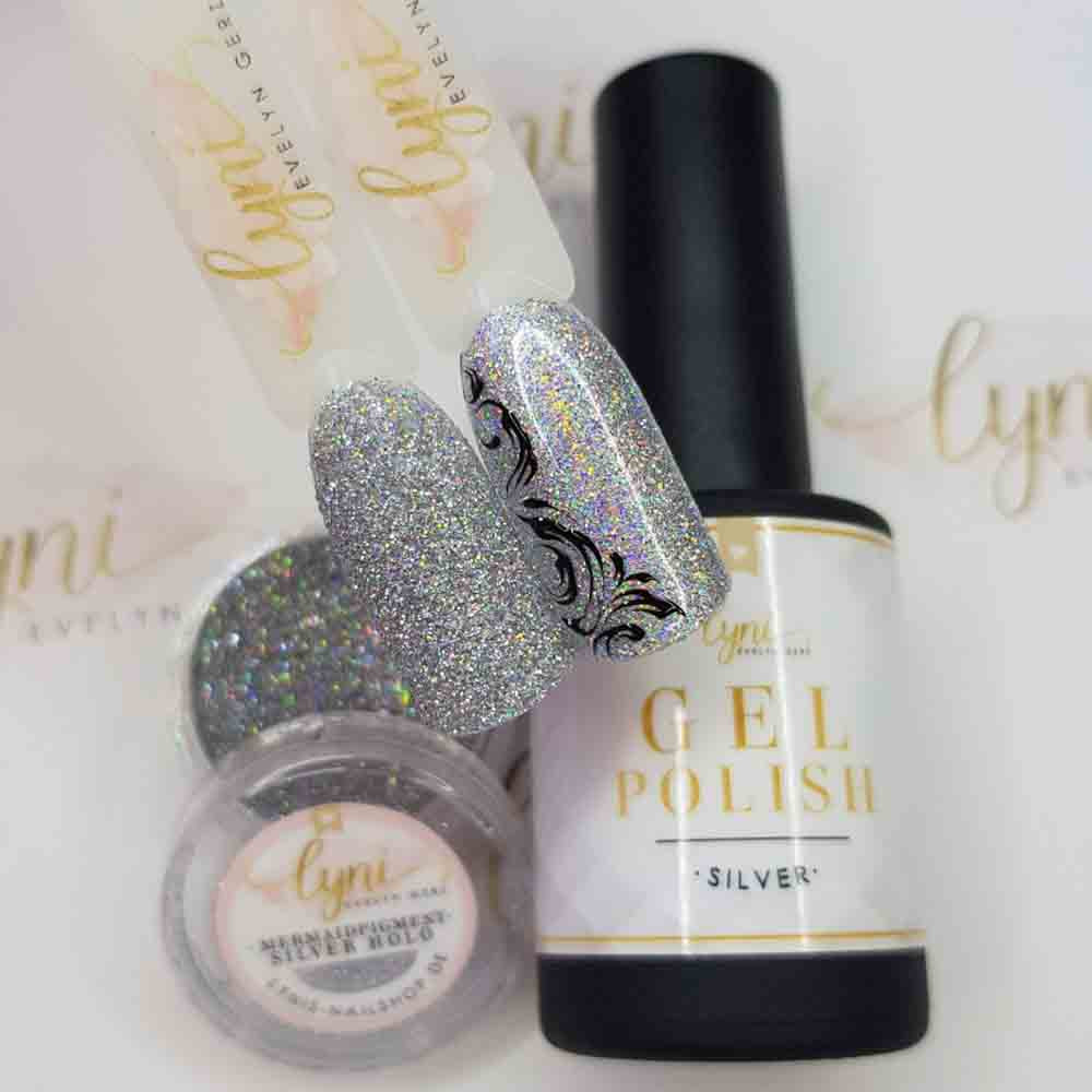 Shellac · Silver 7,3ml für Nageldesign Nägel & Nagelstudios Shellac · Silver 7,3ml, gel polish, gellack, glimmer, glitter, glitzer, nail polish, silber, uv lack für Nägel im Nageldesign & Nagelstudios