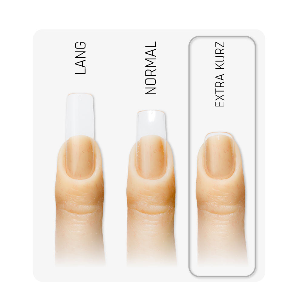 Square extra kurz · Clear · Press On Tips für Nageldesign Nägel & Nagelstudios Square extra kurz · Clear · Press On Tips, aufdrück Nägel, click it tips, durchsichtig, eckig, klar, press on nails, press on nägel für Nägel im Nageldesign & Nagelstudios