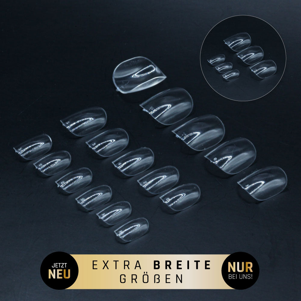 Square extra kurz · Clear · Press On Tips für Nageldesign Nägel & Nagelstudios Square extra kurz · Clear · Press On Tips, aufdrück Nägel, click it tips, durchsichtig, eckig, klar, press on nails, press on nägel für Nägel im Nageldesign & Nagelstudios