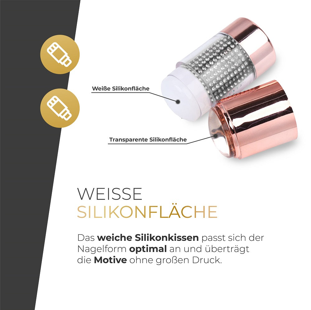Stamper Premium Duo Clear für Nageldesign Nägel & Nagelstudios Stamper Premium Duo Clear, Clear Jelly stamper, Klarer stempel, Marschmallow Stempel, Rosegold, stampen, Stempel, Stempelkissen, stempeln für Nägel im Nageldesign & Nagelstudios