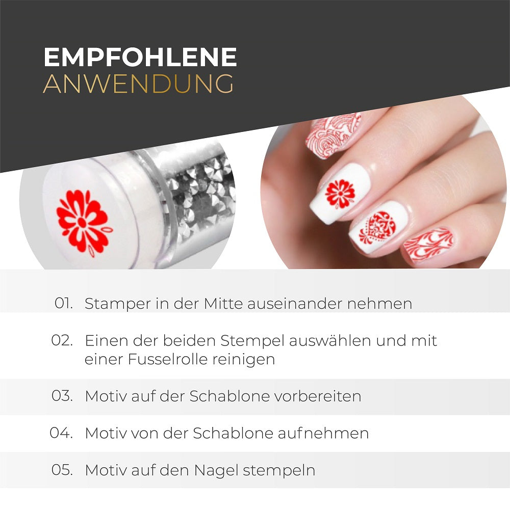 Stamper Premium Duo Clear für Nageldesign Nägel & Nagelstudios Stamper Premium Duo Clear, Clear Jelly stamper, Klarer stempel, Marschmallow Stempel, Rosegold, stampen, Stempel, Stempelkissen, stempeln für Nägel im Nageldesign & Nagelstudios