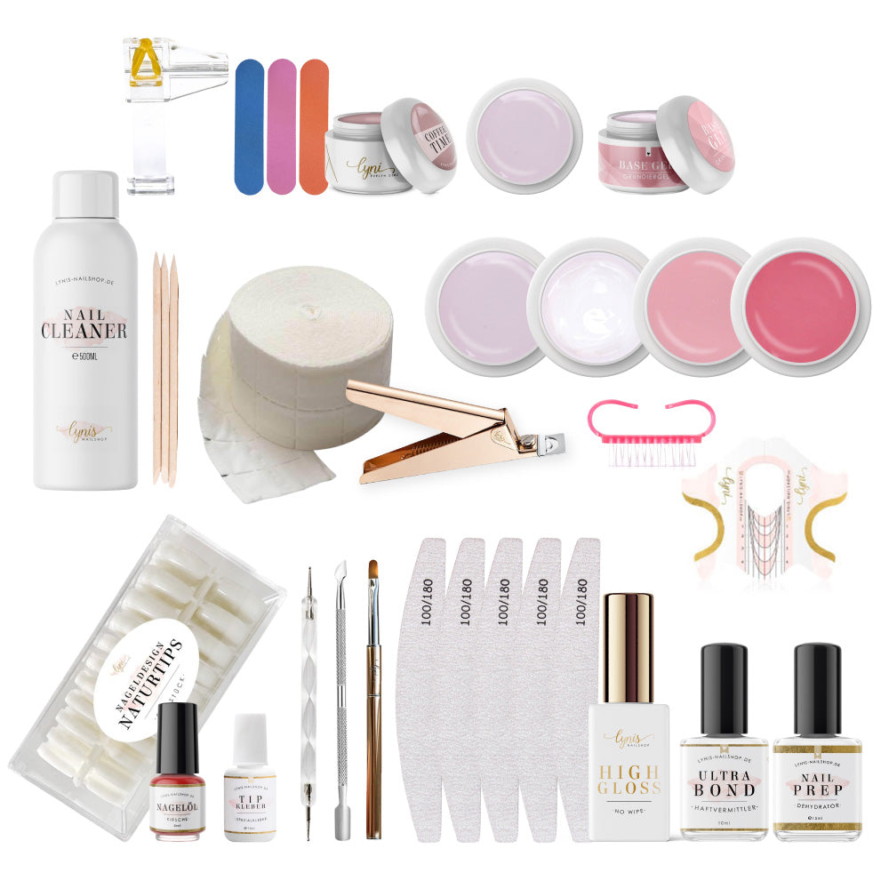 Gel Starterset für Nageldesign Nägel & Nagelstudios Gel Starterset, Anfänger Set, Gelnail set, Gelnail starter Kit, Gelnägel Set für Nägel im Nageldesign & Nagelstudios