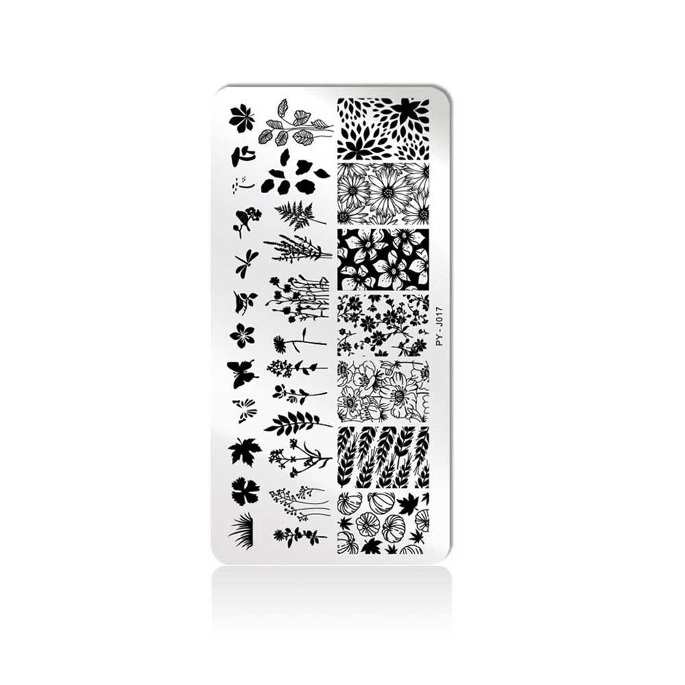 Stampingschablone PY-J017 für Nageldesign Nägel & Nagelstudios Stampingschablone PY-J017, platten, Schablone, stampen, stempeln für Nägel im Nageldesign & Nagelstudios