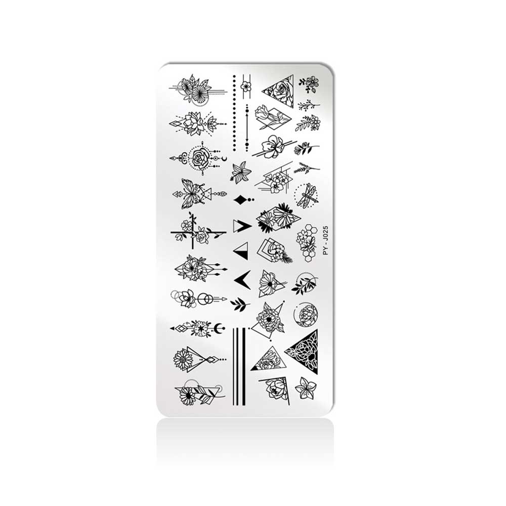 Stampingschablone PY-J025 für Nageldesign Nägel & Nagelstudios Stampingschablone PY-J025, platten, Schablone, stampen, stempeln für Nägel im Nageldesign & Nagelstudios