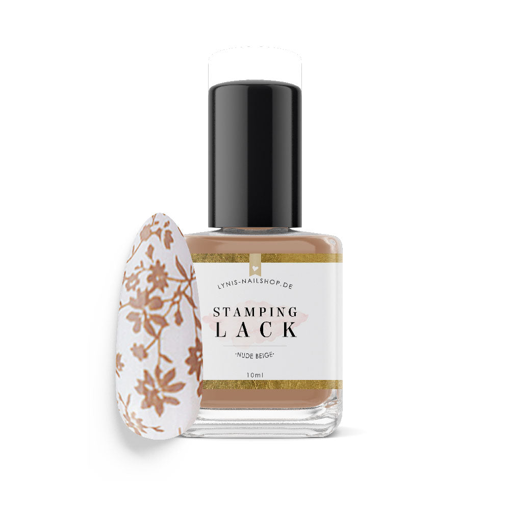 Stampinglack Nude Beige 10ml* für Nageldesign Nägel & Nagelstudios Stampinglack Nude Beige 10ml*, braun, stampen, Stempellack, stempeln für Nägel im Nageldesign & Nagelstudios