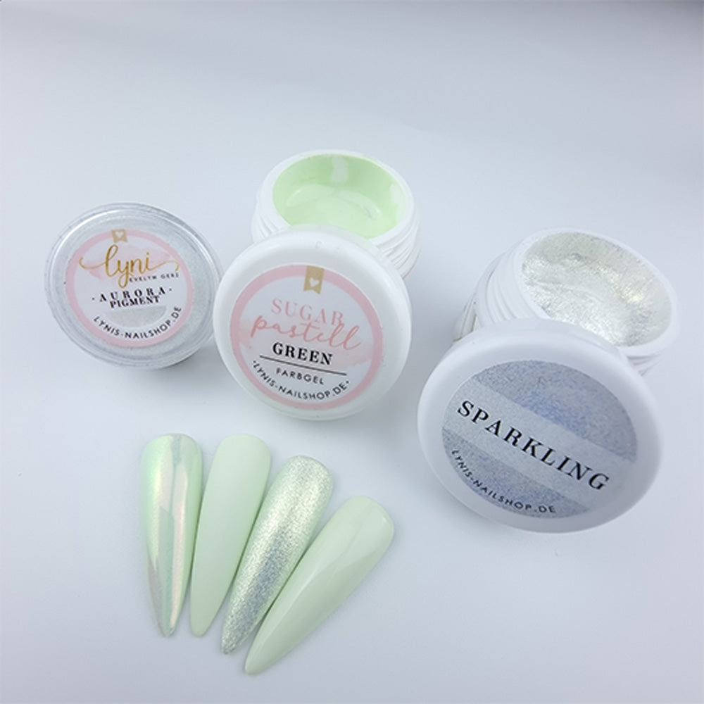 Sugar Pastell Green · Farbgel 5ml für Nageldesign Nägel & Nagelstudios Sugar Pastell Green · Farbgel 5ml, color gel, Farbe für Nägel, Gel Farben, Gelnägel Farbe, grün für Nägel im Nageldesign & Nagelstudios