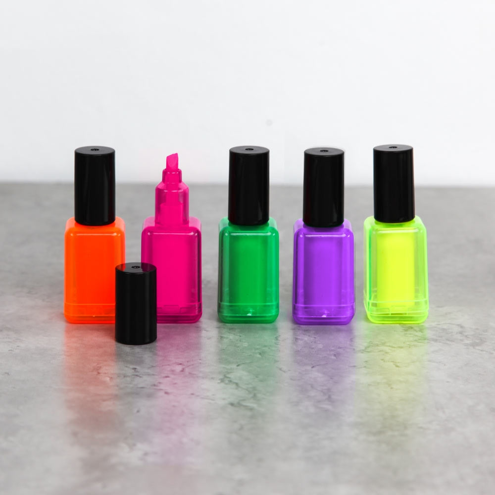 Textmarker als Nagellackflasche (5er Set) für Nageldesign Nägel & Nagelstudios Textmarker als Nagellackflasche (5er Set), JTL-DL für Nägel im Nageldesign & Nagelstudios