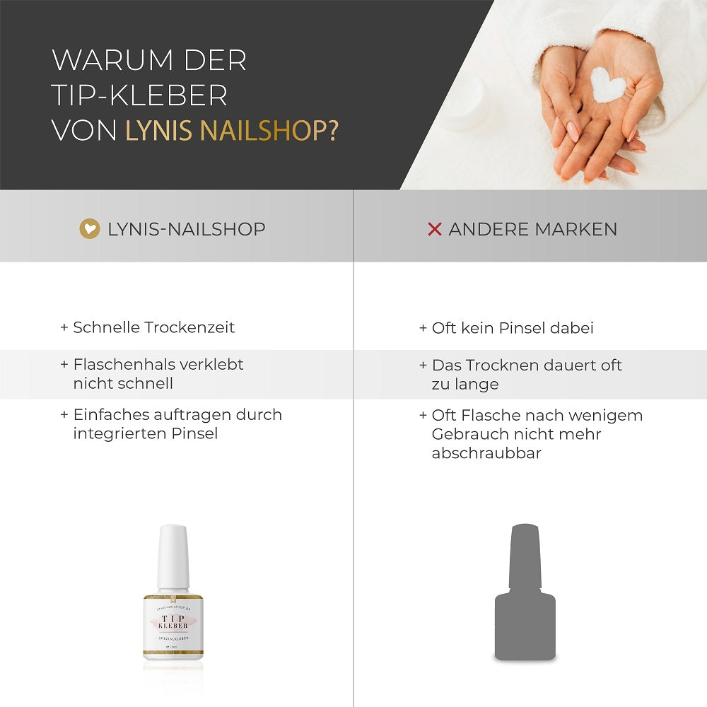 Tipkleber in Pinselflasche 7,5ml für Nageldesign Nägel & Nagelstudios Tipkleber in Pinselflasche 7,5ml, kleber, Muster Tiphalter, Verlängerung, Verlängerungs Tips für Nägel im Nageldesign & Nagelstudios