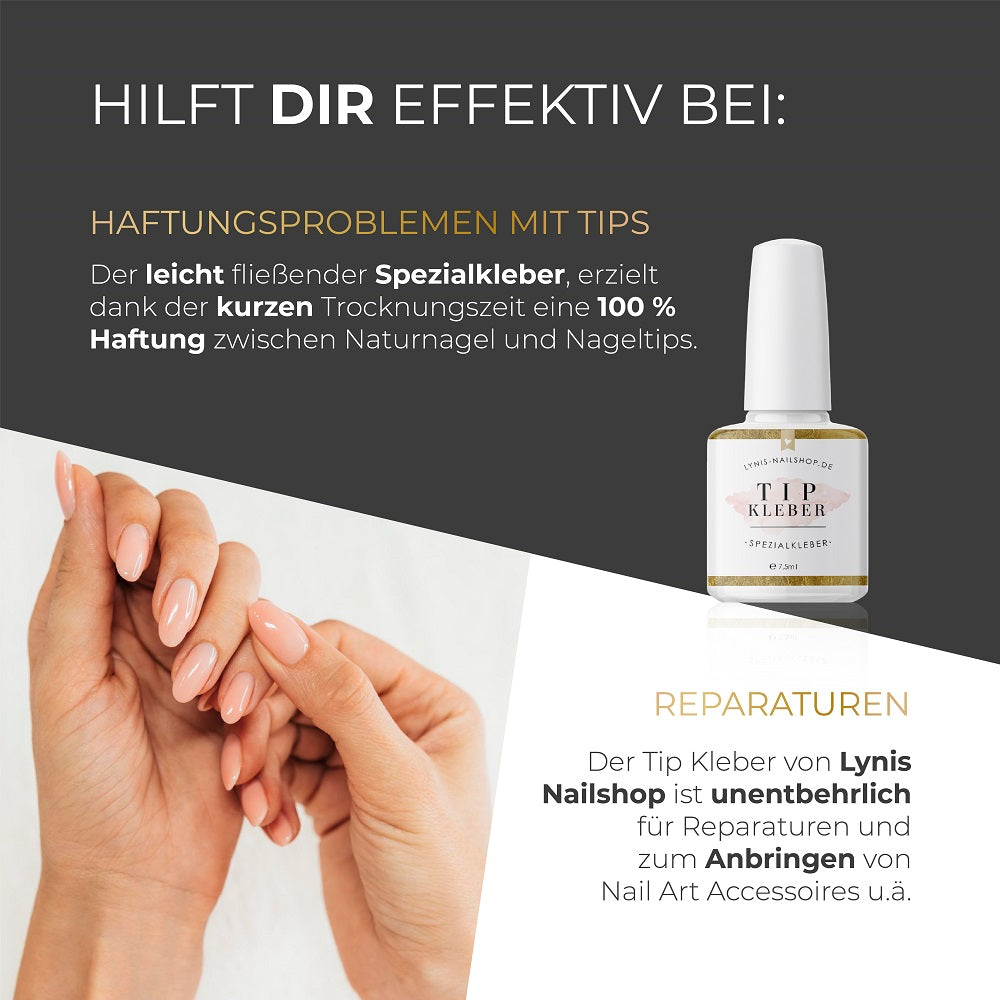 Tipkleber in Pinselflasche 7,5ml für Nageldesign Nägel & Nagelstudios Tipkleber in Pinselflasche 7,5ml, kleber, Muster Tiphalter, Verlängerung, Verlängerungs Tips für Nägel im Nageldesign & Nagelstudios