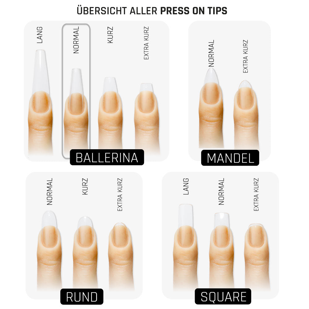 Ballerina Normal · Clear · Press On Tips für Nageldesign Nägel & Nagelstudios Ballerina Normal · Clear · Press On Tips, aufdrück Nägel, click it tips, durchsichtig, klar, press on nails, press on nägel für Nägel im Nageldesign & Nagelstudios