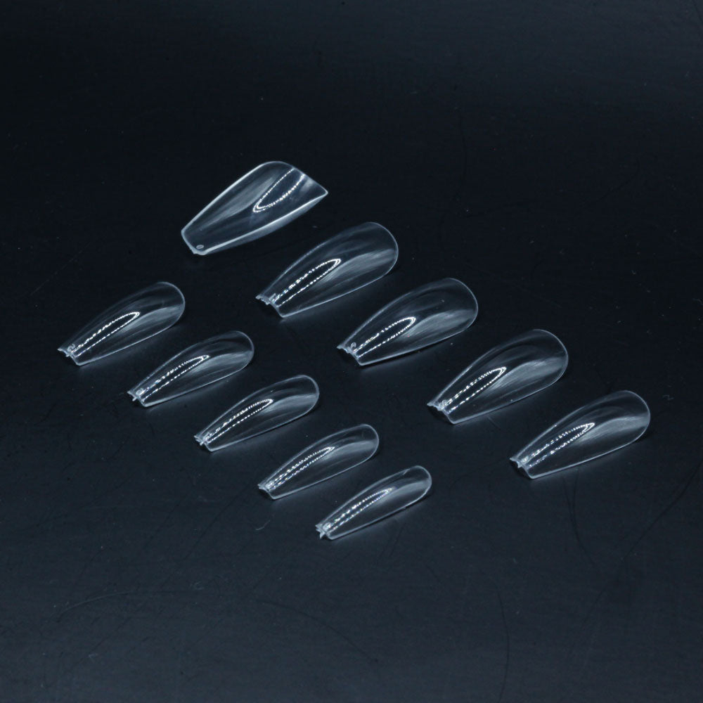 Ballerina Kurz · Clear · Press On Tips für Nageldesign Nägel & Nagelstudios Ballerina Kurz · Clear · Press On Tips, aufdrück Nägel, click it tips, coffin, durchsichtig, klar, press on nails, press on nägel für Nägel im Nageldesign & Nagelstudios