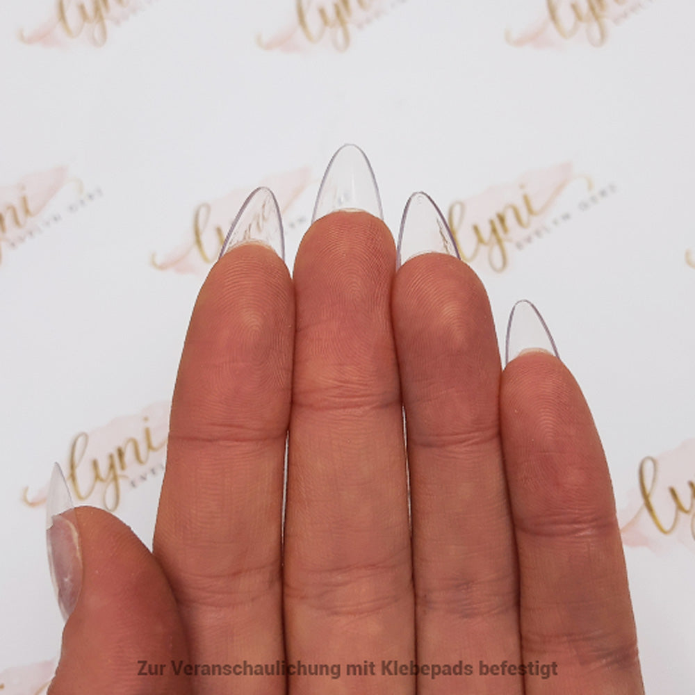 Mandel Normal · Clear · Press On Tips für Nageldesign Nägel & Nagelstudios Mandel Normal · Clear · Press On Tips, almond, aufdrück Nägel, click it tips, durchsichtig, klar, press on nails, press on nägel für Nägel im Nageldesign & Nagelstudios