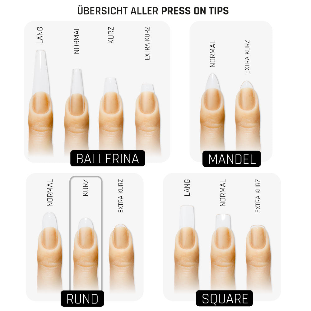 Rund Kurz · Clear · Press On Tips für Nageldesign Nägel & Nagelstudios Rund Kurz · Clear · Press On Tips,  für Nägel im Nageldesign & Nagelstudios