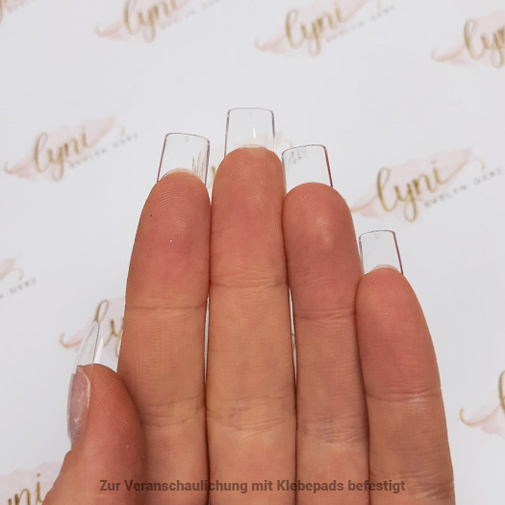 Square Normal · Clear · Press On Tips für Nageldesign Nägel & Nagelstudios Square Normal · Clear · Press On Tips, aufdrück Nägel, aufklebe Nagel, aufkleben, Click it Nagel, click it tips, coffin, durchsichtig, eckig, form, Fullcover Tips, klar, Press on nail, press on nails, press on nägel, square für Nägel im Nageldesign & Nagelstudios
