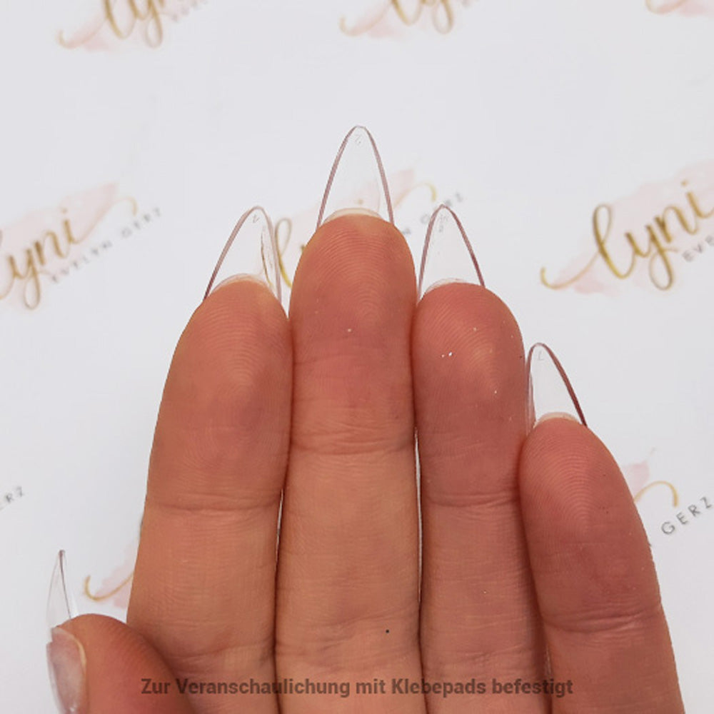 Stiletto Kurz · Clear · Press On Tips für Nageldesign Nägel & Nagelstudios Stiletto Kurz · Clear · Press On Tips, aufdrück Nägel, aufklebe Nagel, aufkleben, Click it Nagel, click it tips, coffin, durchsichtig, Fullcover Tips, klar, kurz, Press on nail, press on nails, press on nägel, spitz, stiletto für Nägel im Nageldesign & Nagelstudios