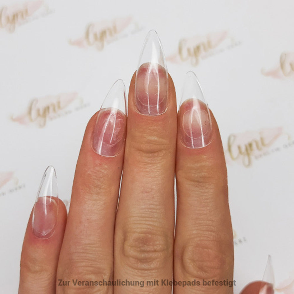 Stiletto Kurz · Clear · Press On Tips für Nageldesign Nägel & Nagelstudios Stiletto Kurz · Clear · Press On Tips, aufdrück Nägel, aufklebe Nagel, aufkleben, Click it Nagel, click it tips, coffin, durchsichtig, Fullcover Tips, klar, kurz, Press on nail, press on nails, press on nägel, spitz, stiletto für Nägel im Nageldesign & Nagelstudios