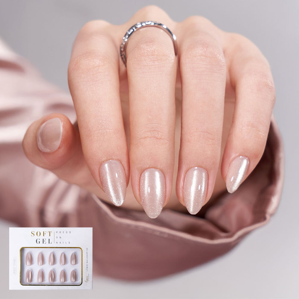 gute künstliche fingernägel Aurora Cat Eye Mandel · Soft Gel · Press on Nails günstig kaufen!