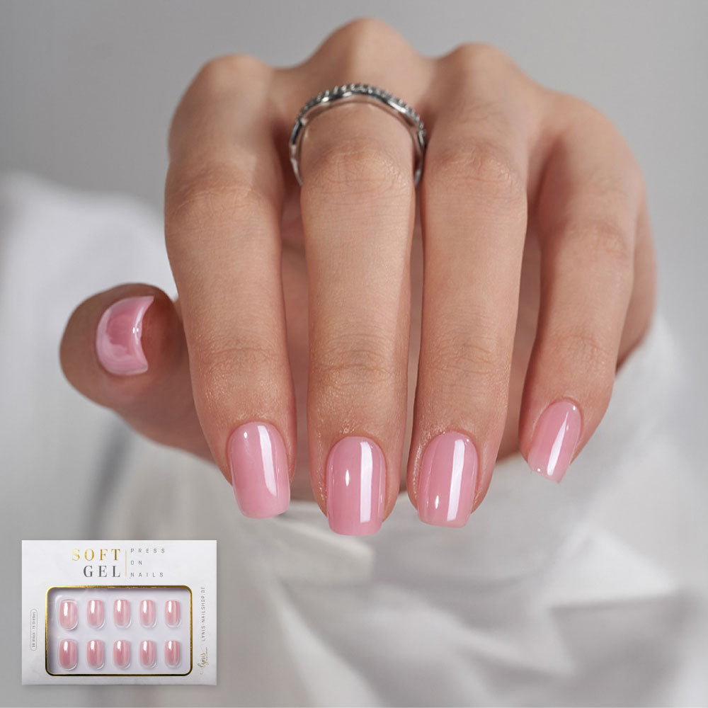 Chrome Rose Square · Soft Gel · Press on Nails günstig kaufen!