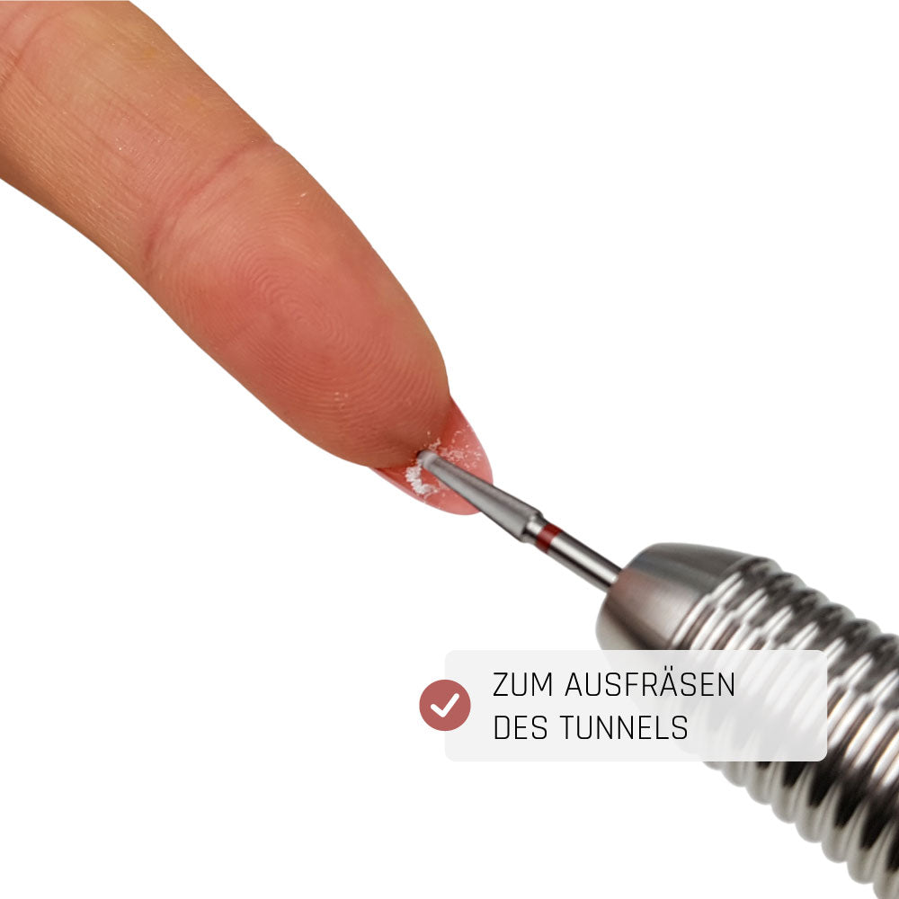 Tunnel Bit · Fein · Hartmetall für Nageldesign Nägel & Nagelstudios Tunnel Bit · Fein · Hartmetall, Abtrag Bit, Abtragen, fräser bit für Nägel im Nageldesign & Nagelstudios