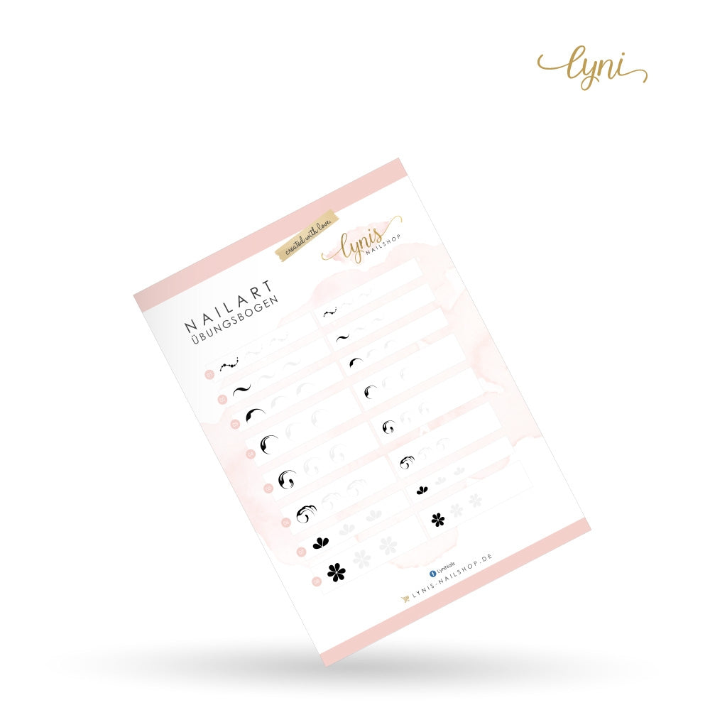 NailArt Übungsbogen · Schnörkel für Nageldesign Nägel & Nagelstudios NailArt Übungsbogen · Schnörkel, lernen, nachmalen, üben für Nägel im Nageldesign & Nagelstudios