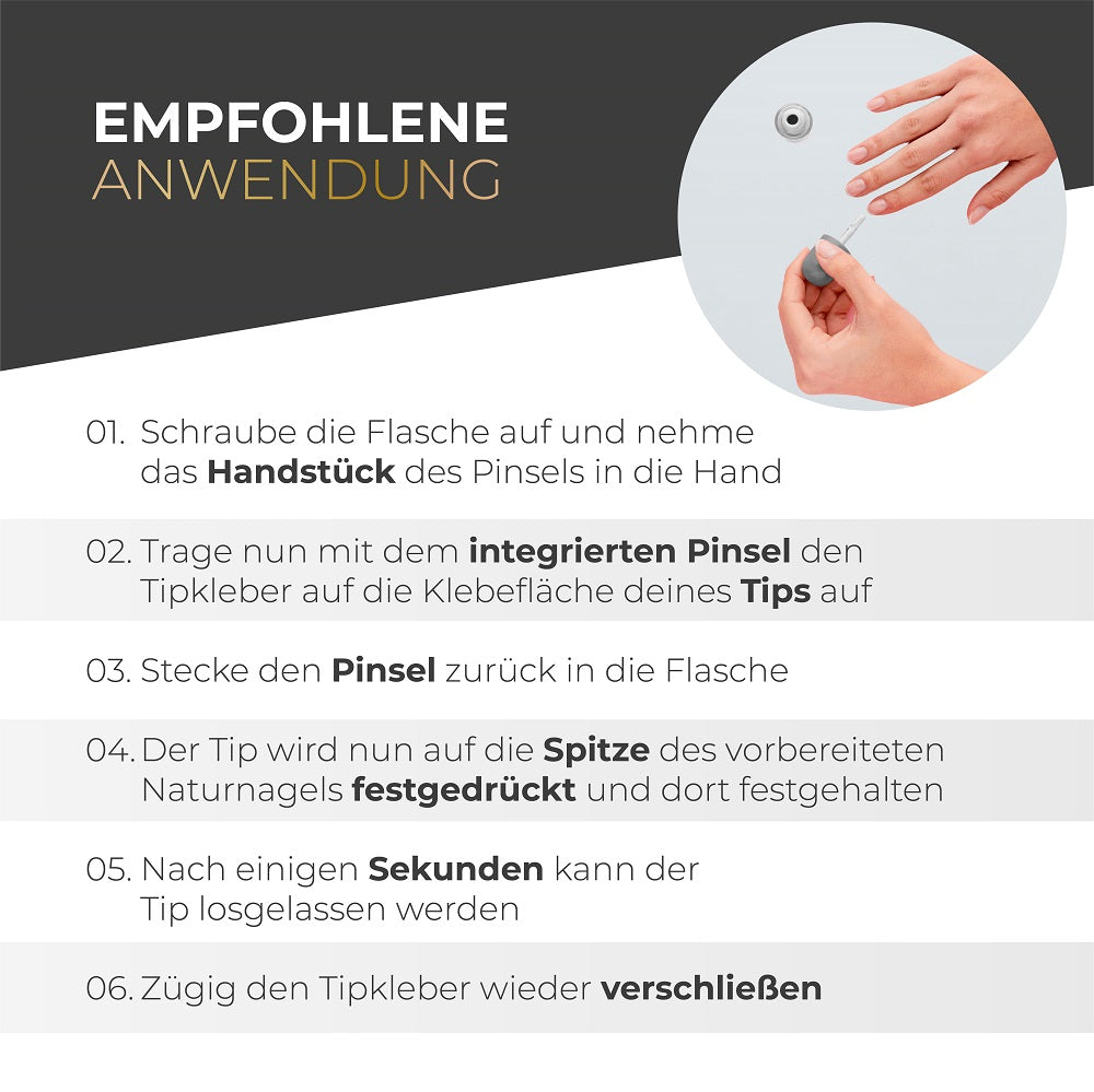 Tipkleber in Pinselflasche 7,5ml für Nageldesign Nägel & Nagelstudios Tipkleber in Pinselflasche 7,5ml, kleber, Muster Tiphalter, Verlängerung, Verlängerungs Tips für Nägel im Nageldesign & Nagelstudios