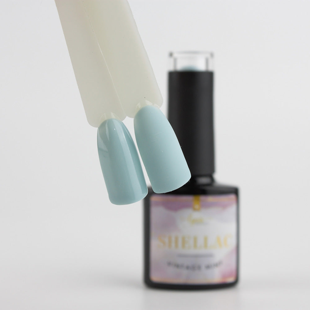 Shellac · Vintage Mint 7,3ml für Nageldesign Nägel & Nagelstudios Shellac · Vintage Mint 7,3ml, gel polish, gellack, hell grün, nail polish, uv lack für Nägel im Nageldesign & Nagelstudios