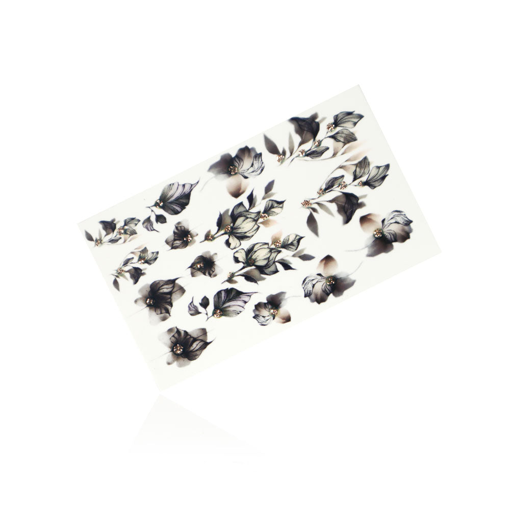 NailArt Wrap · 5341 Glitzer-Champagner für Nageldesign Nägel & Nagelstudios NailArt Wrap · 5341 Glitzer-Champagner, black, blumen, Design Motive, flower, schwarz, slider, Tattoo, wassertattoo für Nägel im Nageldesign & Nagelstudios
