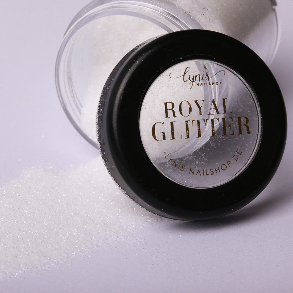Royal Glitter weiß für Nageldesign Nägel & Nagelstudios Royal Glitter weiß, Glimmer, Glitzer, Puder, Pulver für Nägel im Nageldesign & Nagelstudios