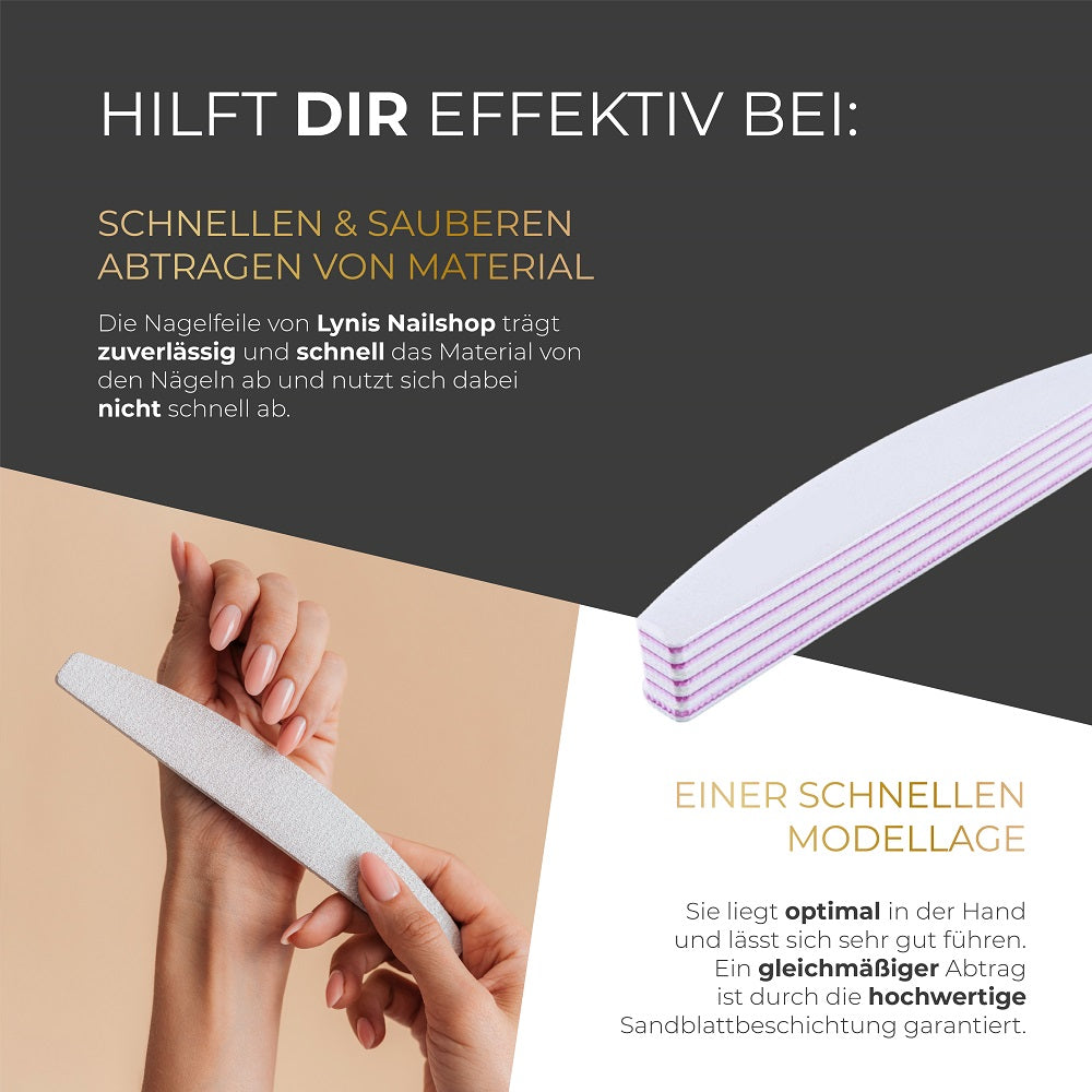 Nagelfeilen Spar-Set Doppelpack · (100/180 & 180/180 Grit) für Nageldesign Nägel & Nagelstudios Nagelfeilen Spar-Set Doppelpack · (100/180 & 180/180 Grit), gebogen für Nägel im Nageldesign & Nagelstudios
