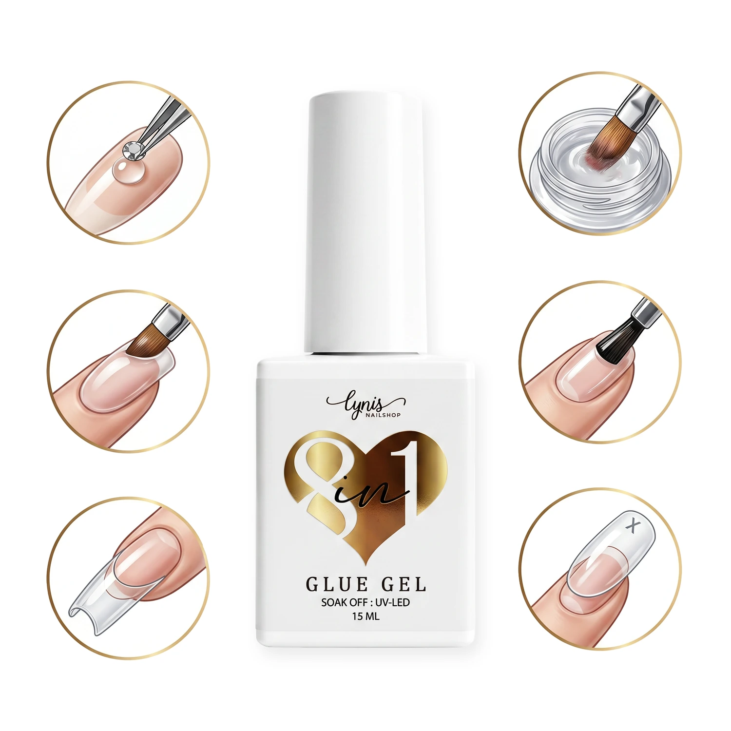 8 in 1 Glue Gel, aufdrück Nägel, base gel, Basecoat, Basegel, Builder Gel, buildergel, Click it Tips, GelX, Glue Gel, hidden, klebegel, Pinselreinigungsge, press on nails, press on nägel, refill gel, Refillgel, Rhinestoneglue, Tip Gel, Verlängerungsgel für Nägel im Nageldesign & Nagelstudios