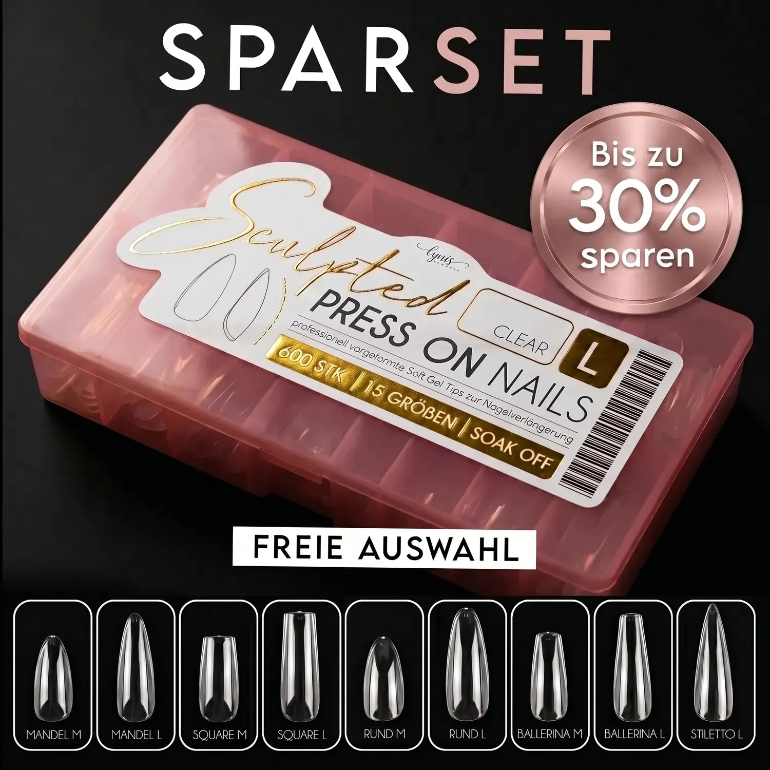 Sculpted Pressonnails · Wahl-Sparset, _label:600 Stk., bundle-builder, remove-atc für Nägel im Nageldesign & Nagelstudios