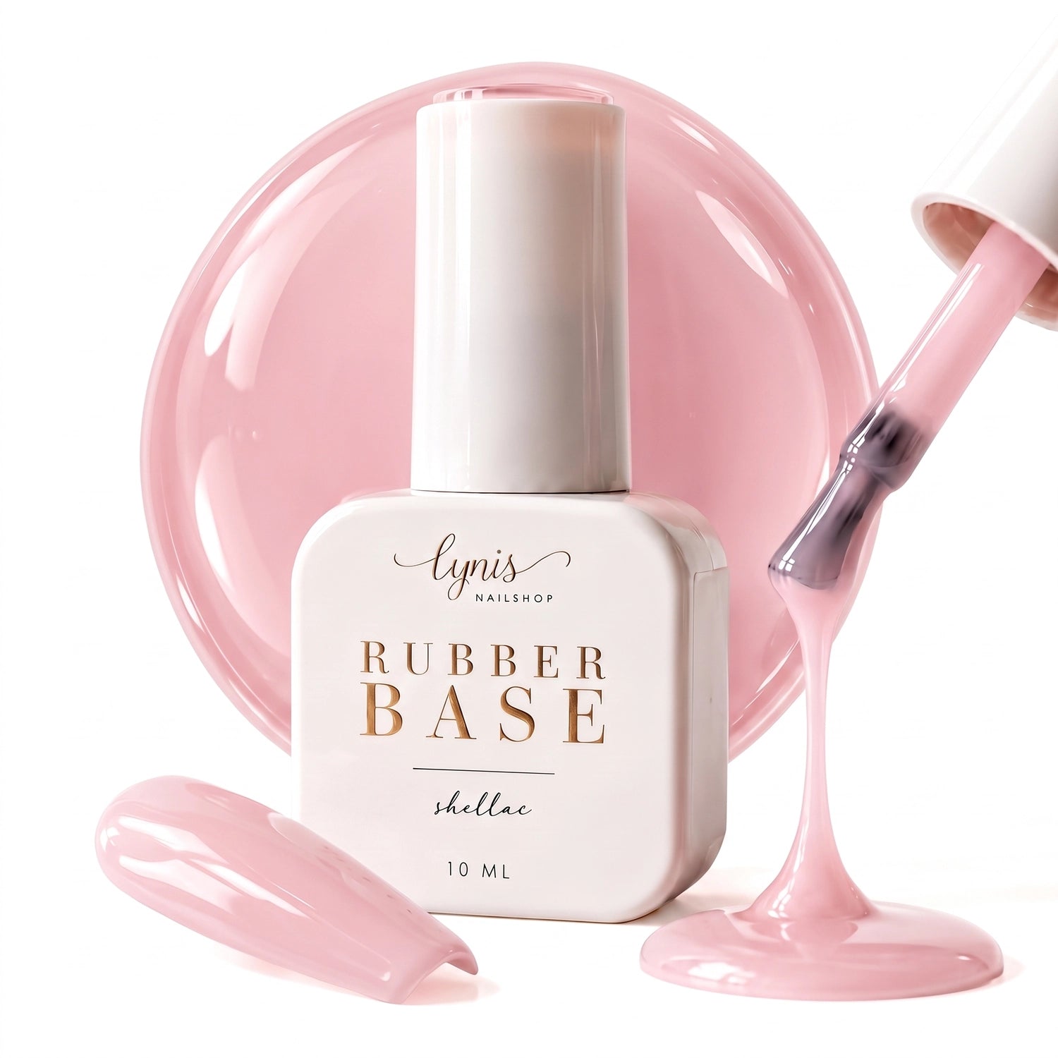 Shellac · Rubber Base · Cotton 10ml*,  für Nägel im Nageldesign & Nagelstudios