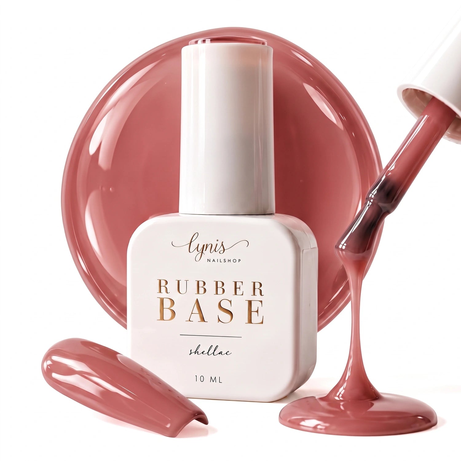 Shellac · Rubber Base · Old Rose 10ml*,  für Nägel im Nageldesign & Nagelstudios