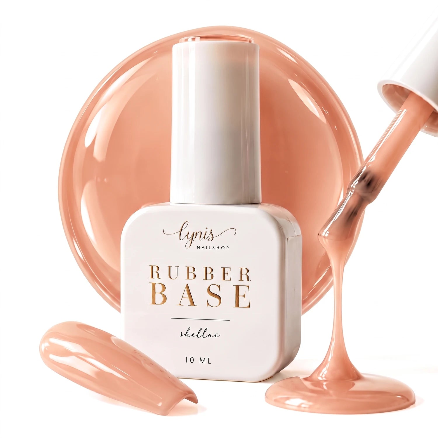 Shellac · Rubber Base · Peach 7,3ml*,  für Nägel im Nageldesign & Nagelstudios