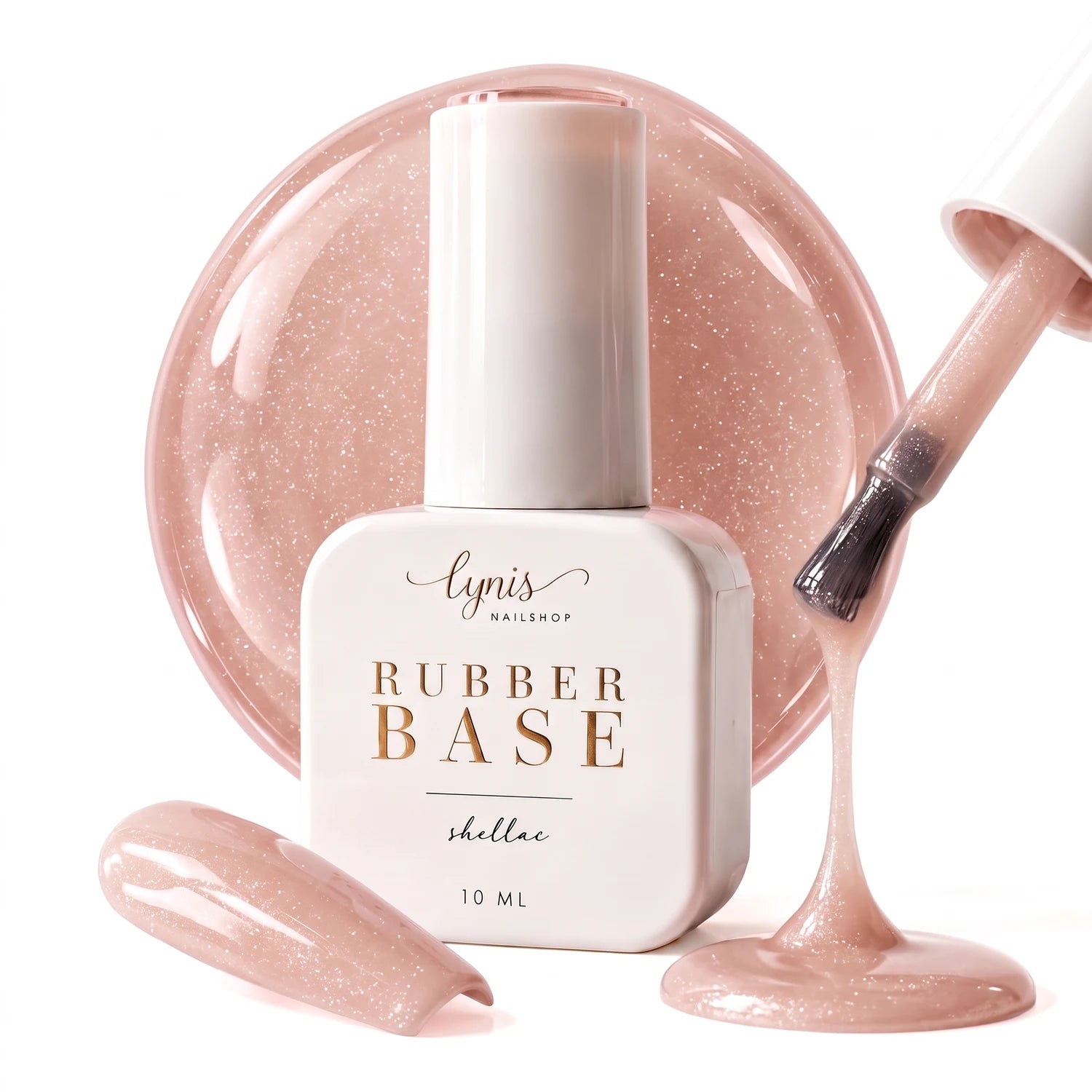 Shellac · Rubber Base · Shimmerize Nude 7,3ml, Aufbaugel in der Flasche, Aufbaugel Naturnagel, Base Gel, Effekt, flexibles Aufbaugel, flexibles Gel, gel polish, gellack, Glitzer, Grundiergel, Haftgel, Hautfarbe, nail polish, Naturnagelverstärkung, Nude, Pastell, Shellac, uv lack für Nägel im Nageldesign & Nagelstudios