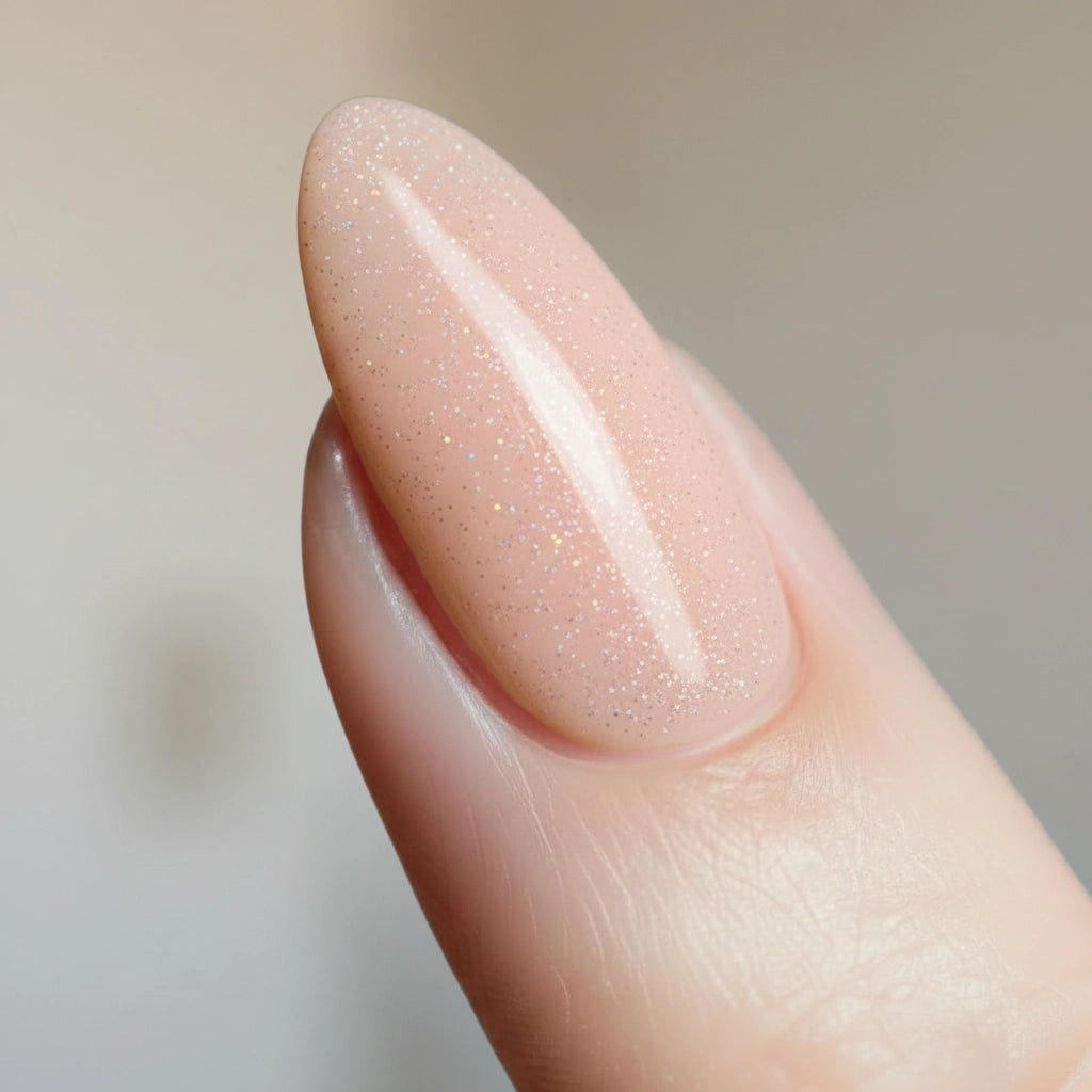 Shellac · Rubber Base · Shimmerize Nude 7,3ml, Aufbaugel in der Flasche, Aufbaugel Naturnagel, Base Gel, Effekt, flexibles Aufbaugel, flexibles Gel, gel polish, gellack, Glitzer, Grundiergel, Haftgel, Hautfarbe, nail polish, Naturnagelverstärkung, Nude, Pastell, Shellac, uv lack für Nägel im Nageldesign & Nagelstudios