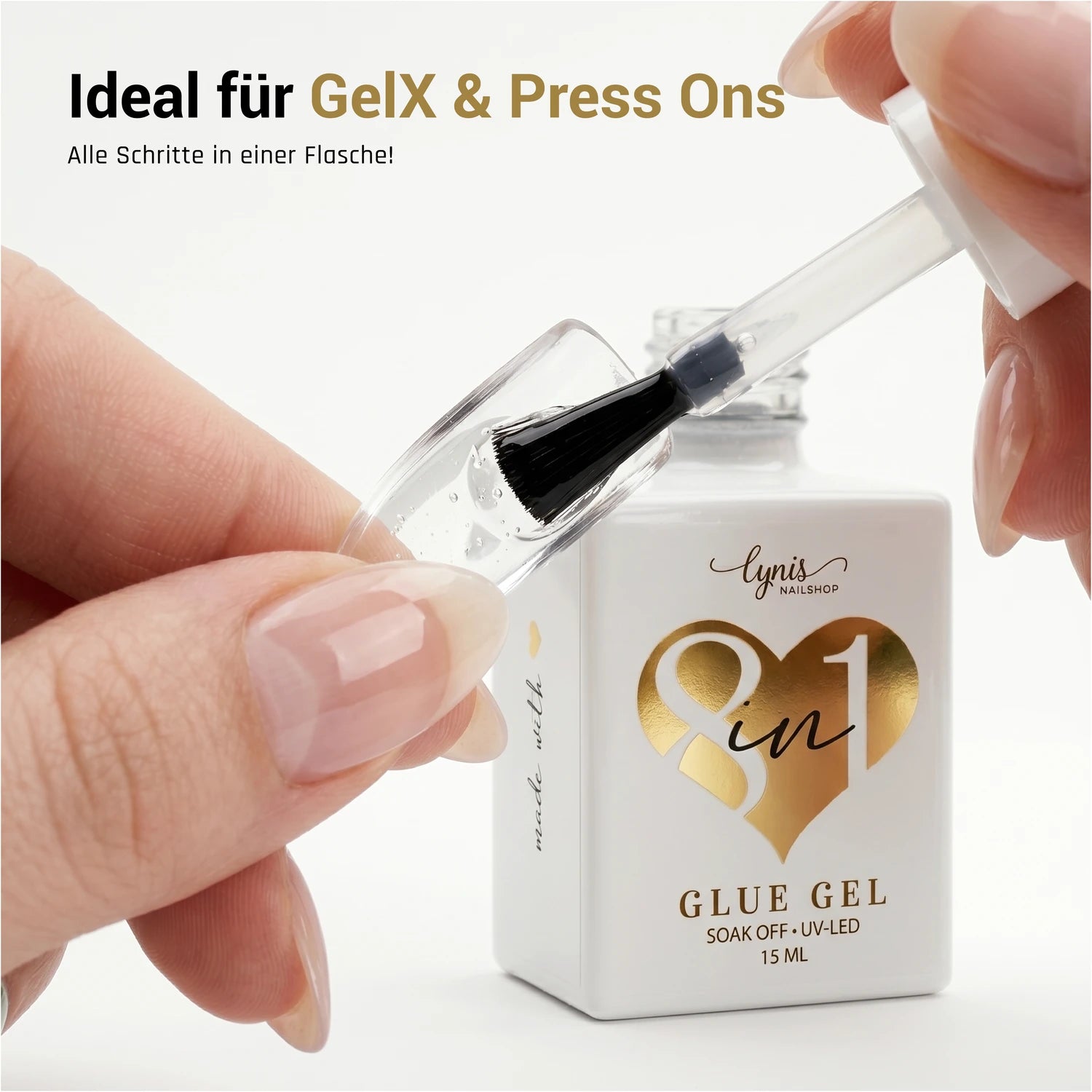 8 in 1 Glue Gel, aufdrück Nägel, base gel, Basecoat, Basegel, Builder Gel, buildergel, Click it Tips, GelX, Glue Gel, hidden, klebegel, Pinselreinigungsge, press on nails, press on nägel, refill gel, Refillgel, Rhinestoneglue, Tip Gel, Verlängerungsgel für Nägel im Nageldesign & Nagelstudios