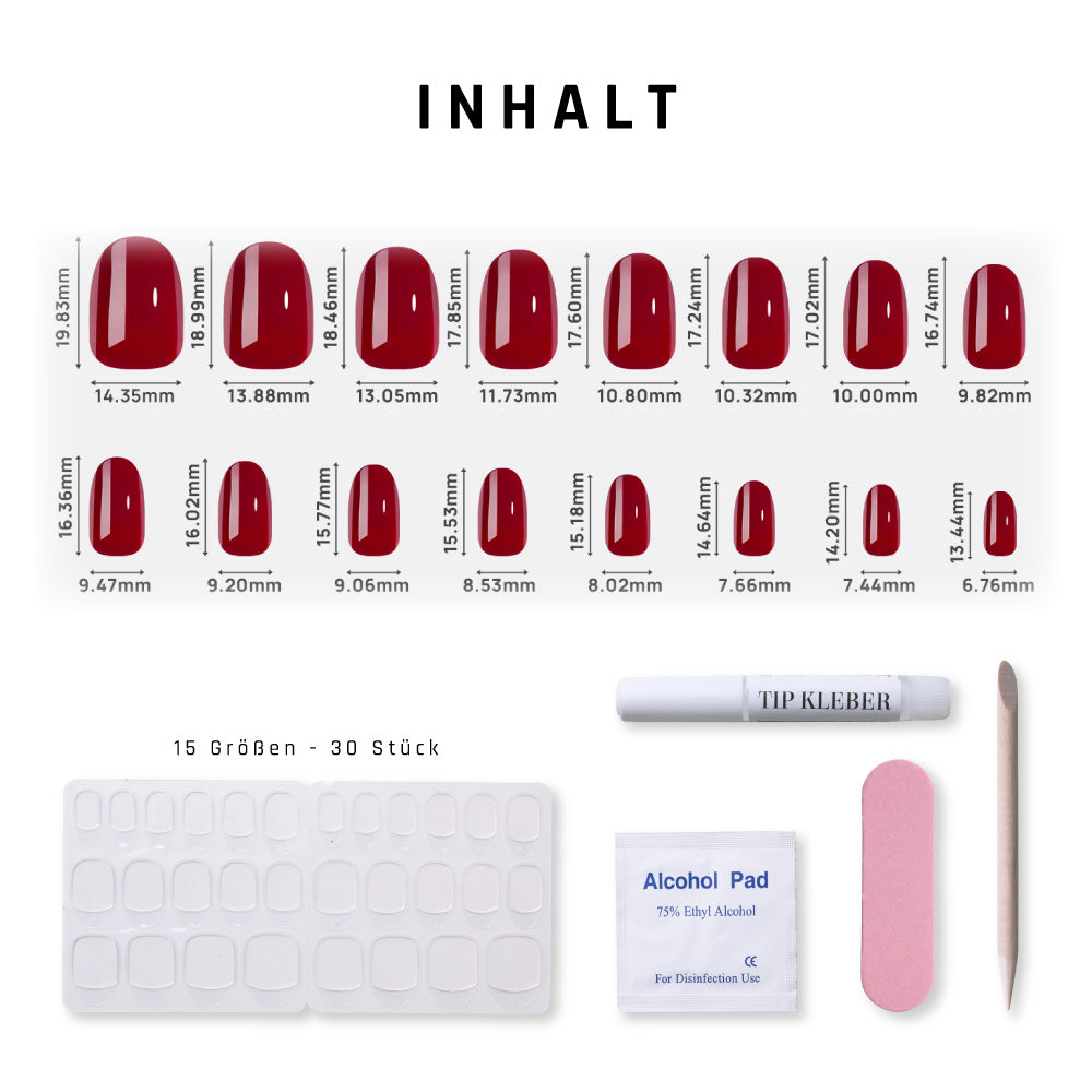 Rot Rund · Soft Gel · Press on Nails