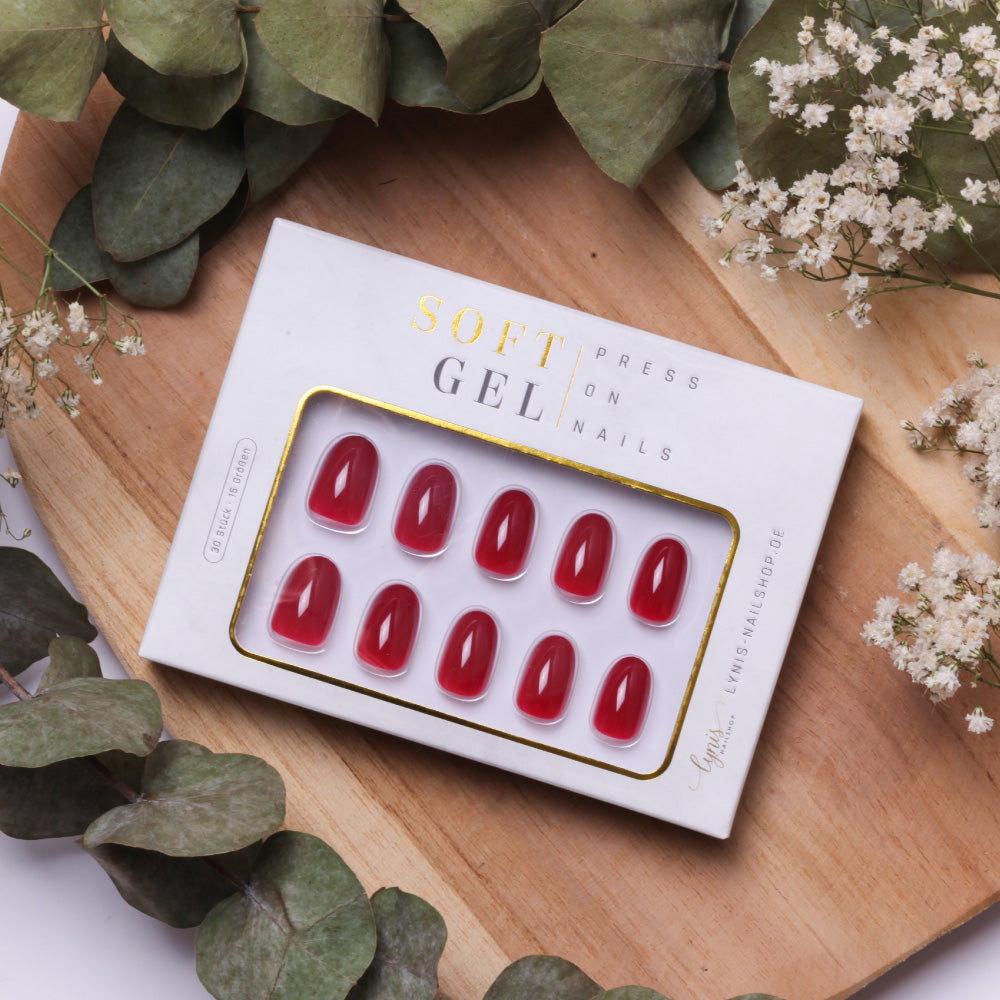 Rot Rund · Soft Gel · Press on Nails