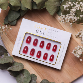 Rot Rund · Soft Gel · Press on Nails