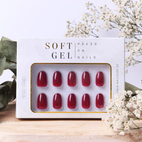 Weinrot Rund · Soft Gel · Press on Nails