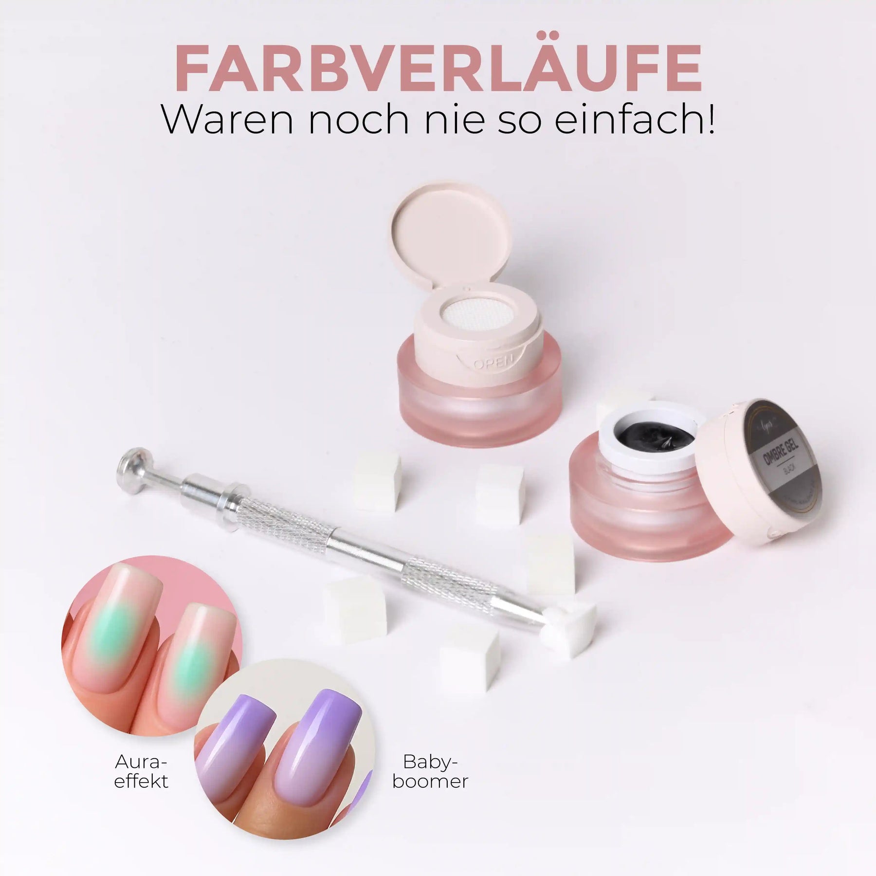 Ombre Babyboomer Wahl-Sparset, Aura-Effekt, Babyboomer Gel, easy-bundle, Farbverlauf, Ombre Gel, Ombre Verlauf, remove-atc, smart-cart-hide-bundle-options, Verlauf für Nägel im Nageldesign & Nagelstudios