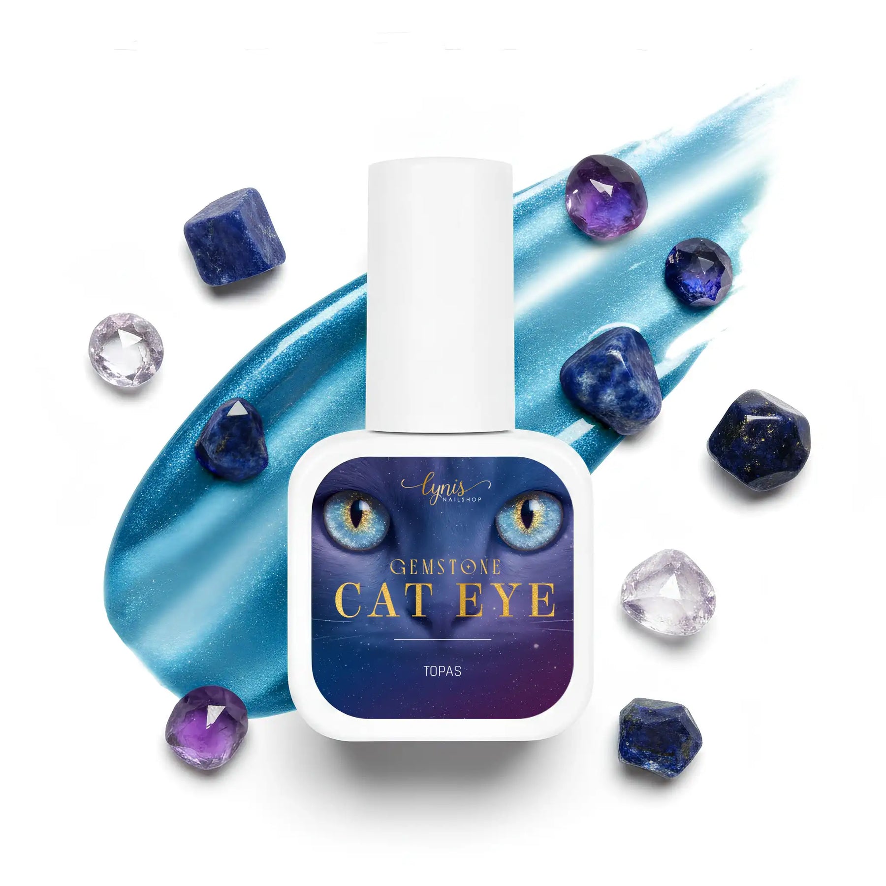 Shellac · Cat Eye Gemstone Topas 10ml, Effekt Lack, gel polish, Gellack, Magnet Lack, nail polish, uv lack für Nägel im Nageldesign & Nagelstudios