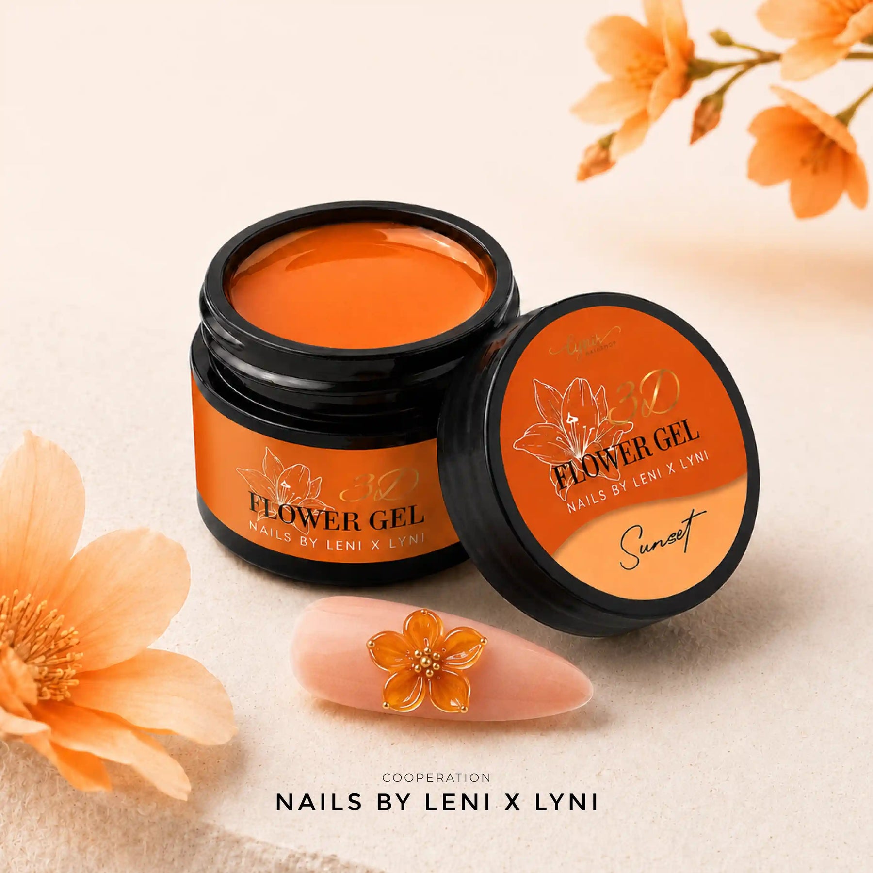 3D Flower Gel · Sunset 15ml · Leni x Lyni, 3D Blumengel, kein-aktionspreis, leni, leni 3D Flower Gel, nails by leni für Nägel im Nageldesign & Nagelstudios