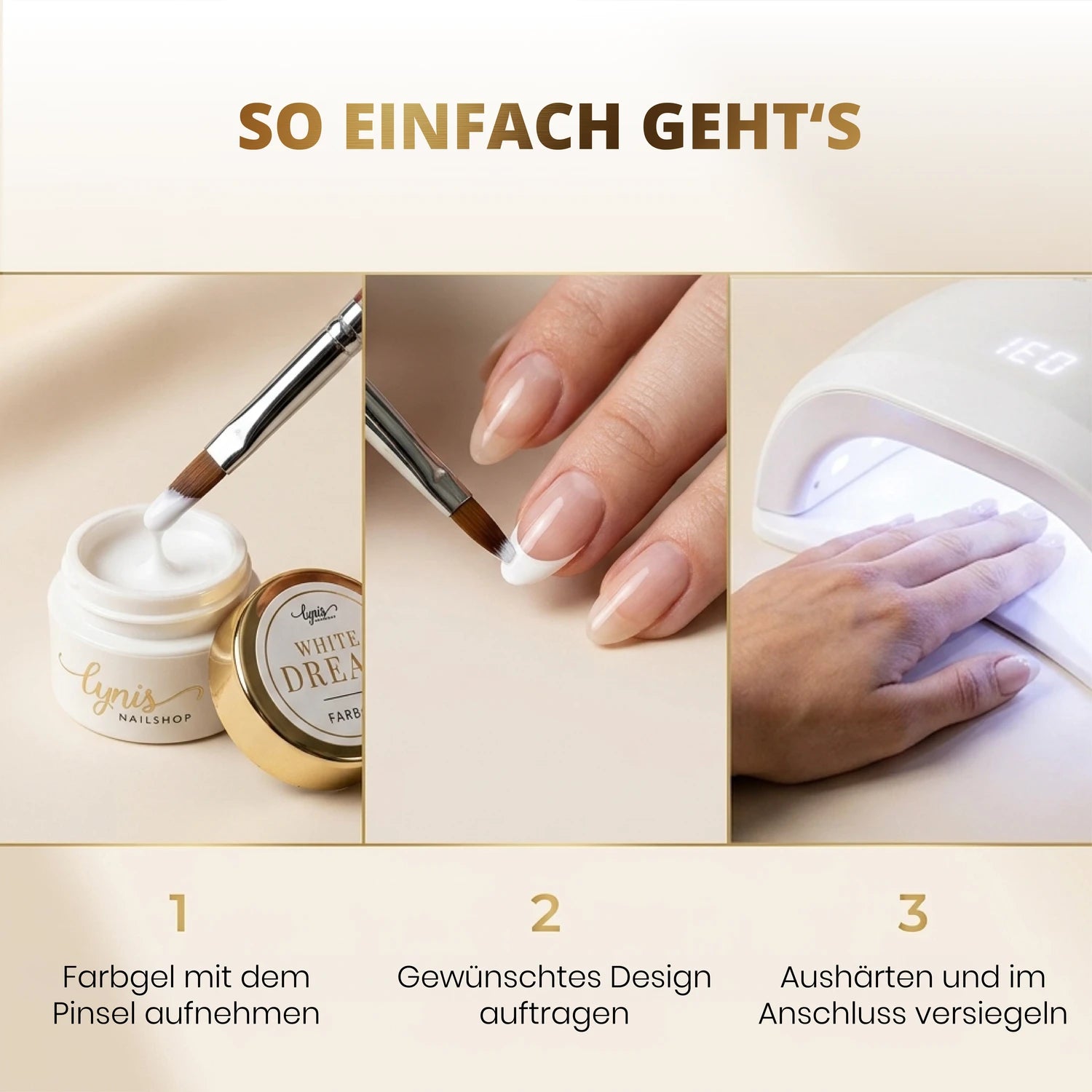 White Dream · Farbgel 5ml*, color gel, Farbe für Nägel, Gel Farben, Gelnägel Farbe, weiß für Nägel im Nageldesign & Nagelstudios