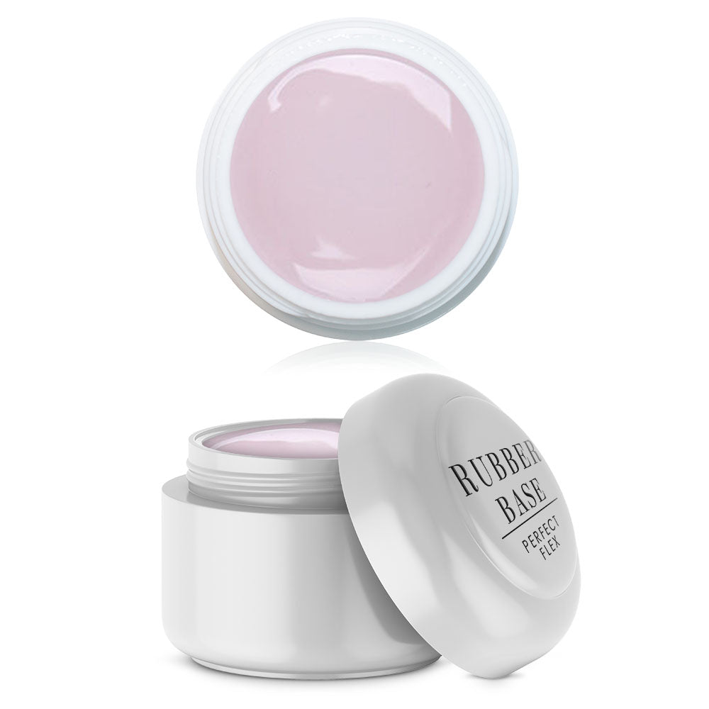 Rubber Base · Perfect Flex Clear*, Acrylgel, Base gegen Liftings, flexibles Aufbaugel, Gel, Gellack, Gelpolish, grundiergel, Haftgel, Shellac, Strasssteinbefestigung für Nägel im Nageldesign & Nagelstudios