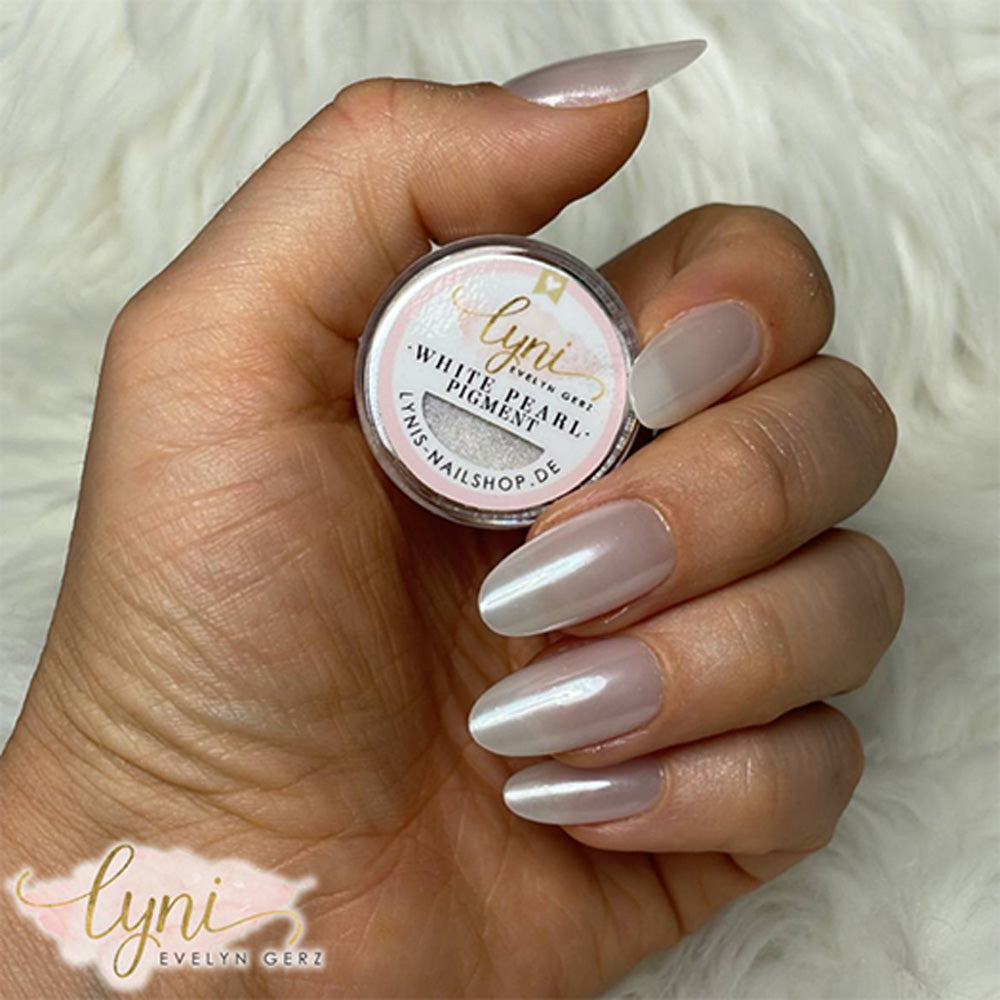 White Pearl Pigment, Perlmutt, puder, Pulver, Weiß für Nägel im Nageldesign & Nagelstudios