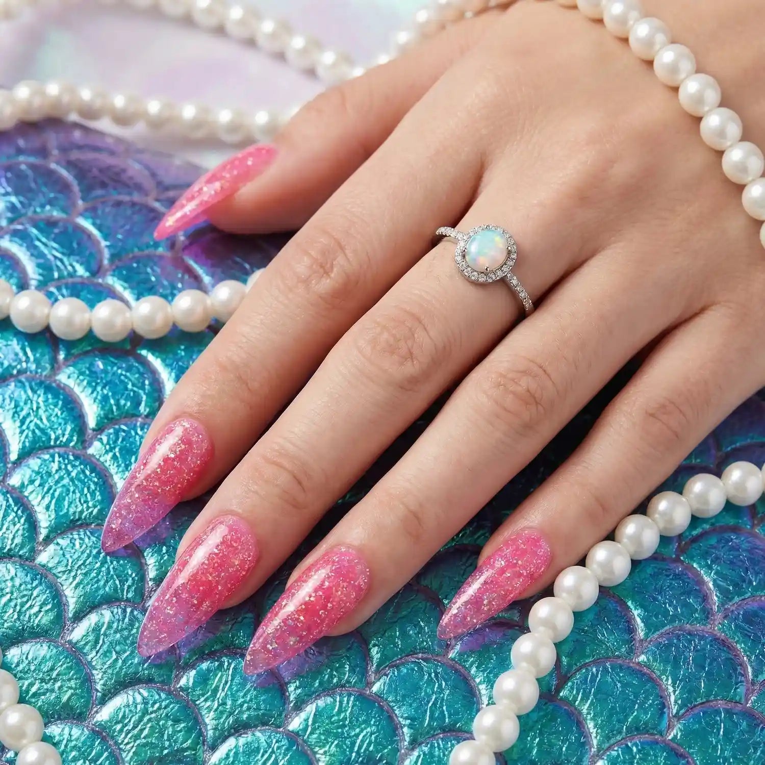 Mermaid Builder Gel · Pink 15ml, Aufbaugel, bunt, irisierend, schimmer für Nägel im Nageldesign & Nagelstudios