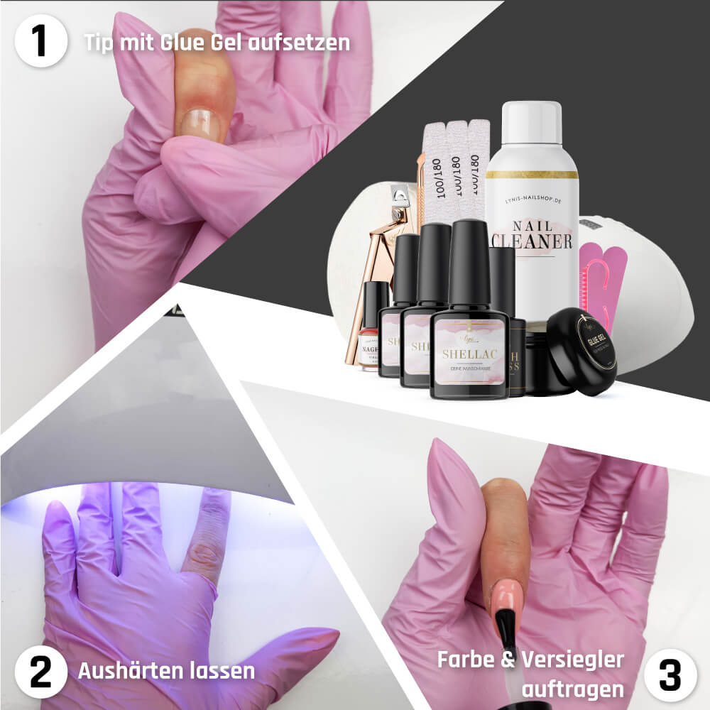 Glue Gel · für Press On Tips 20 ml, aufdrück Nägel, Click it Tips, coffin, durchsichtig, Glue Gel, gluegel, gluegelset, Gum Gel, klar, klebegel, knete, knetgel, Popel Gel, popelgel, press on gel, press on nails, press on nägel für Nägel im Nageldesign & Nagelstudios
