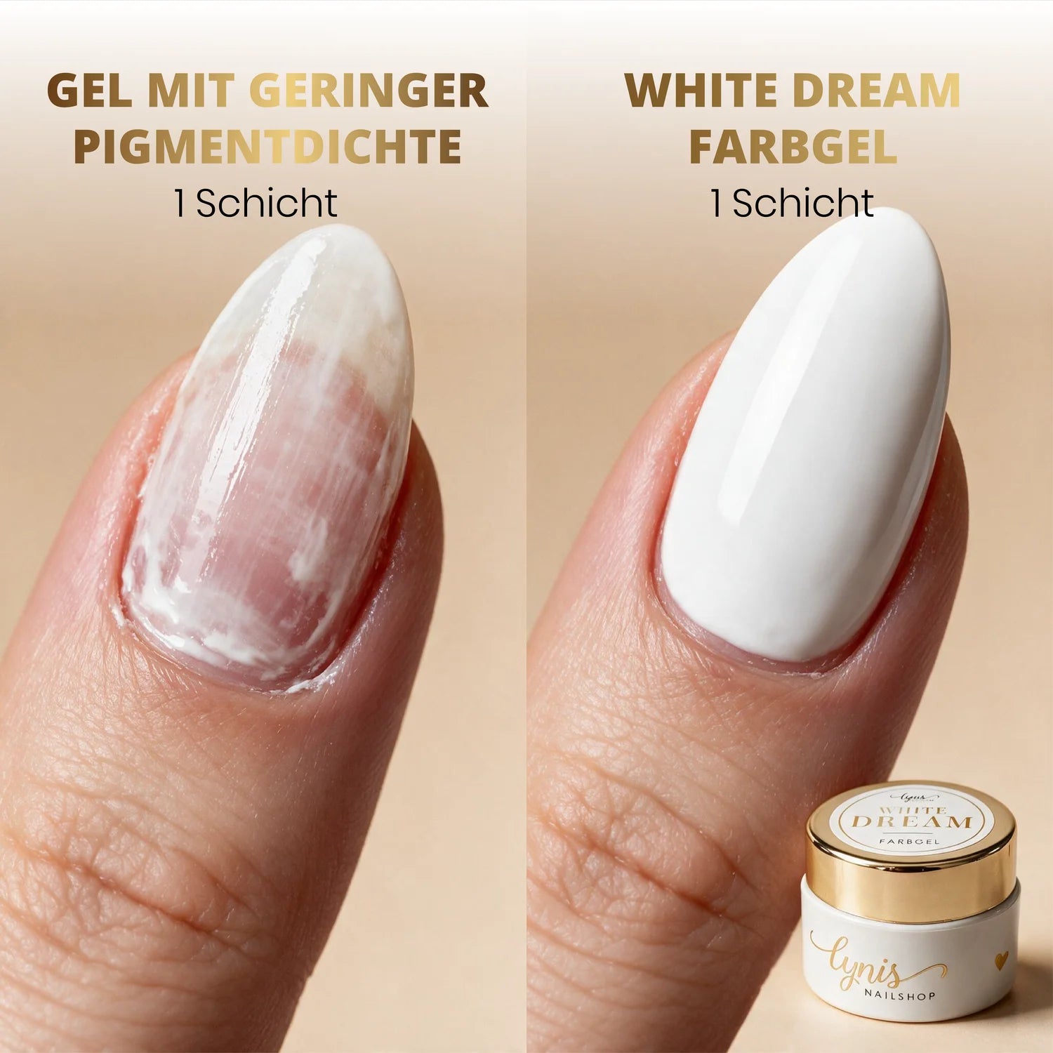 White Dream · Farbgel 5ml*, color gel, Farbe für Nägel, Gel Farben, Gelnägel Farbe, weiß für Nägel im Nageldesign & Nagelstudios
